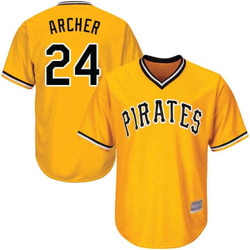 Pirates #24 Chris Archer Gold Cool Base Stitched Youth MLB Jersey